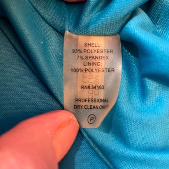 NWT CALVIN KLEIN PLEATED BLUE HALTER DRESS SIZE 12 - Picture 7 of 7
